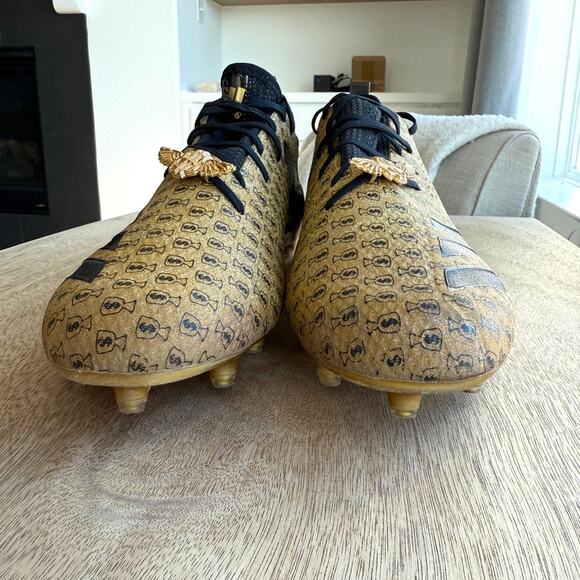 Adidas Adizero Snoop Dogg Money Cleats Gold Black Football‎ Shoes Size 12 Rare main image 9